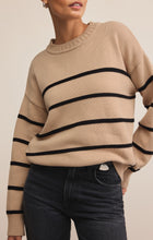 Load image into Gallery viewer, Boyfriend Striped Sweater - Biscuit
