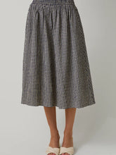 Load image into Gallery viewer, Navy Plaid Midi Skirt
