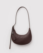 Load image into Gallery viewer, Small Recycled Leather Flat Crescent- Brown
