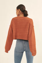 Load image into Gallery viewer, Solid Round Neck Long Sleeve Pullover Sweater- Toffee
