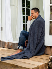 Load image into Gallery viewer, Barefoot Dreams Cozychic Ribbed Throw- Slate Blue
