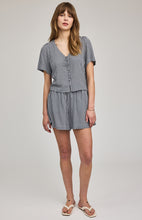 Load image into Gallery viewer, Becca Tie Front Top- Navy Gingham
