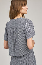 Load image into Gallery viewer, Becca Tie Front Top- Navy Gingham
