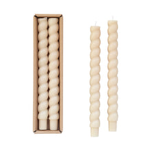 Load image into Gallery viewer, Unscented Twisted Taper Candles in Box, Set of 2
