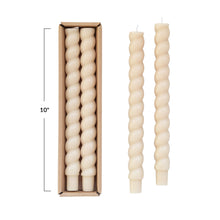 Load image into Gallery viewer, Unscented Twisted Taper Candles in Box, Set of 2
