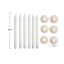 Load image into Gallery viewer, LED Taper Candles w/ Holder in Box, Set of 6

