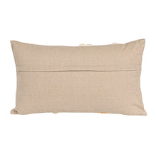 Load image into Gallery viewer, Cotton Slub Lumbar Pillow with Tufted Flowers, Natural &amp; Yellow
