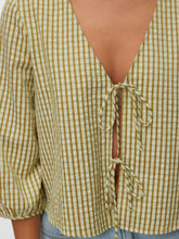 Load image into Gallery viewer, Camilla 3/4 Sleeve Tie-Front Top
