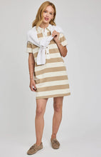Load image into Gallery viewer, Colbie Dress - Khaki Stripe
