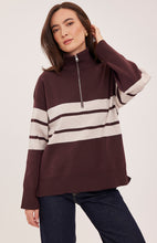 Load image into Gallery viewer, Idris Striped Sweater- Fig
