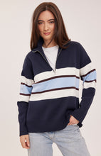 Load image into Gallery viewer, Idris Striped Sweater- Navy
