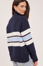 Load image into Gallery viewer, Idris Striped Sweater- Navy
