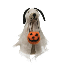 Load image into Gallery viewer, Wool Felt Dog in Ghost Costume
