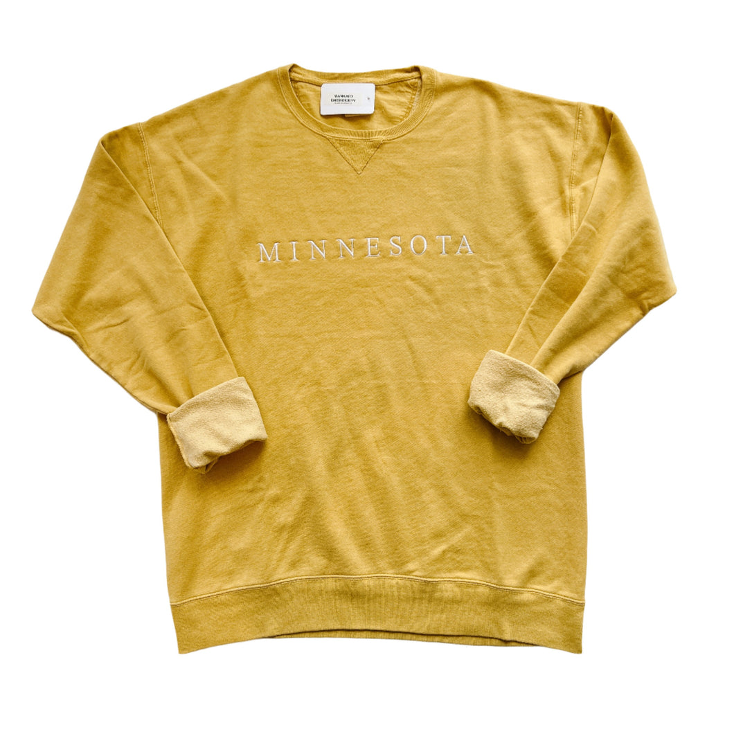 EMBROIDERED Minnesota Sweatshirt- Artisan Gold