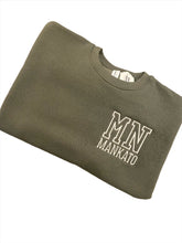 Load image into Gallery viewer, Embroidered Mankato MN Sweatshirt- Olive
