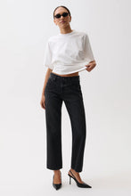 Load image into Gallery viewer, Lexi Mid Rise Bowed Straight - Black Night
