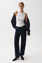 Load image into Gallery viewer, Beau Seamed Crescent Raw Jean - Nightfall
