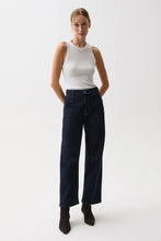 Load image into Gallery viewer, Beau Seamed Crescent Raw Jean - Nightfall
