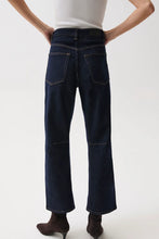 Load image into Gallery viewer, Beau Seamed Crescent Raw Jean - Nightfall
