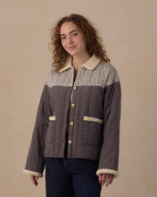 Load image into Gallery viewer, Quilted Collar Jacket- Slate Floral
