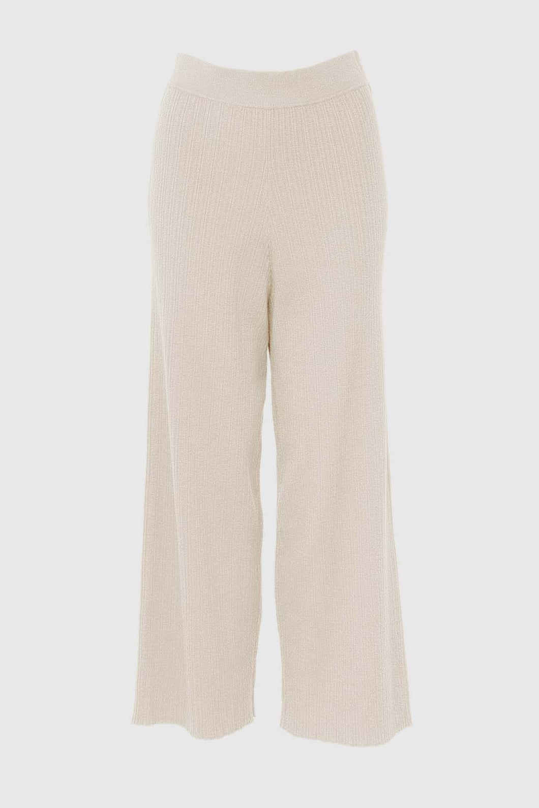 GIESELE KNIT RIBBED PANTS - SILVER LINING