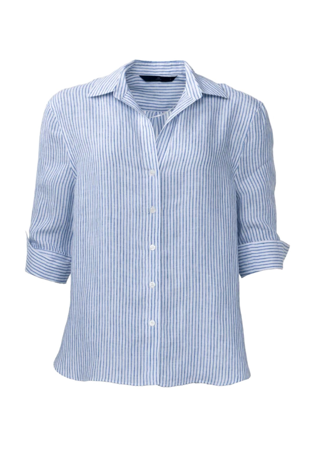 Indigo Stripe Linen Shirt