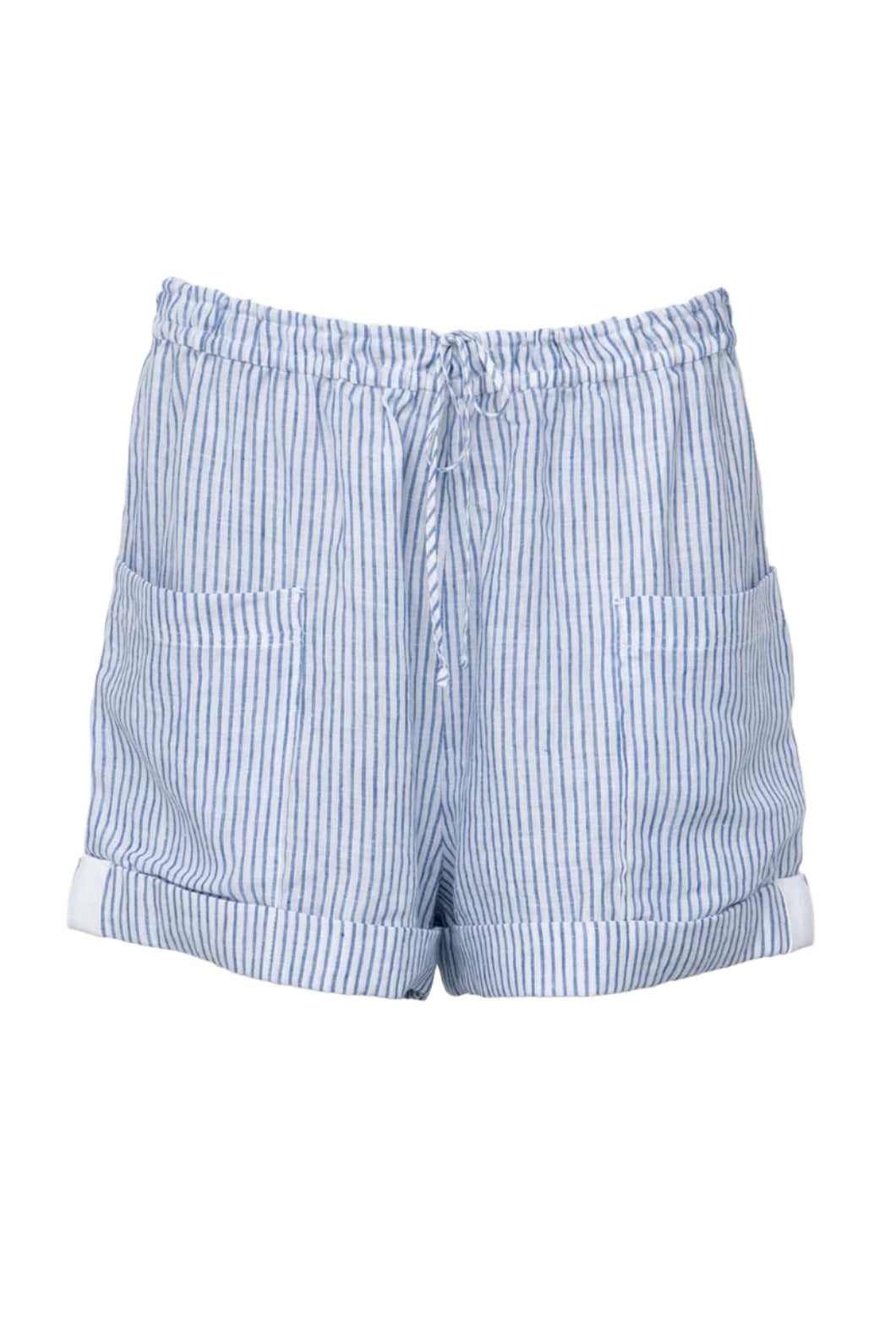 Indigo stripe Linen Short