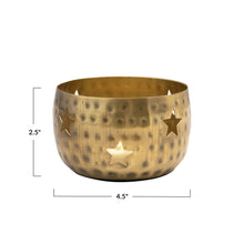 Load image into Gallery viewer, Metal Tealight/Votive Holder with Star Cut-Outs
