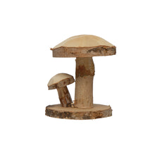 Load image into Gallery viewer, 3-3/4&quot; Round x 4-3/4&quot;H Hand-Carved Oak Wood Mushrooms
