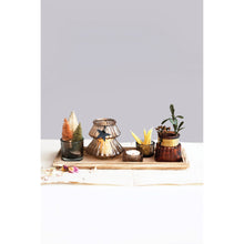 Load image into Gallery viewer, 14&quot;L x 5-1/2&quot;W Wood Tray with 5 Glass Tealight/Votive Holders, Multi Color, Set of 6
