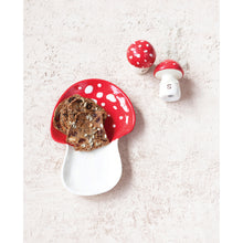 Load image into Gallery viewer, Hand-Painted Ceramic Mushroom Shaped Salt and Pepper Shakers, Set of 2

