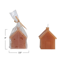 Load image into Gallery viewer, 3&quot;H Unscented House Shaped Candle, Hazelnut Color
