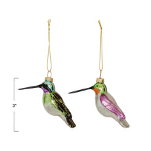 Load image into Gallery viewer, 3&quot;H Hand-Painted Glass Hummingbird Ornament
