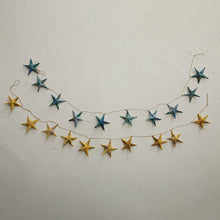 Load image into Gallery viewer, Handmade Recycled Paper Mache Marbled Star Garland
