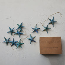 Load image into Gallery viewer, Handmade Recycled Paper Mache Marbled Star Garland
