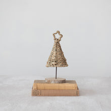 Load image into Gallery viewer, 8-3/4&quot;H Rattan Tree w/ Star &amp; Wood Slice Base, Natural
