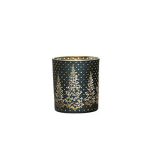 Load image into Gallery viewer, 2-3/4&quot; Round x 3&quot;H Mercury Glass Tealight/Votive Holder w/ Laser Etched Scene, Blue
