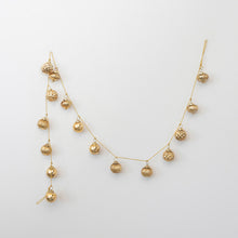 Load image into Gallery viewer, 72&quot;L Embossed Mercury Glass Ornament Garland w/ Gold Cord, Gold Finish
