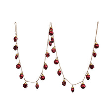 Load image into Gallery viewer, 72&quot;L Mercury Glass Ornament Garland w/ Gold Cord, Red
