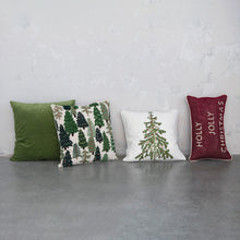 Load image into Gallery viewer, Cotton Printed Pillow w/ Christmas Tree
