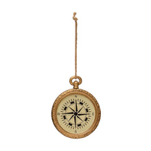 Load image into Gallery viewer, 3-1/2&quot;H Resin Compass Ornament, Gold Finish
