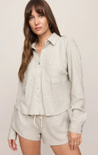 Load image into Gallery viewer, Waffle Brushed Thermal Shirt- Feather Grey
