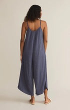 Load image into Gallery viewer, Textured Flared Jumpsuit- Worn Blue
