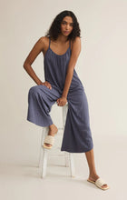 Load image into Gallery viewer, Textured Flared Jumpsuit- Worn Blue
