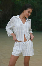 Load image into Gallery viewer, Daylight Striped Airy Gauze Short- Sea Salt
