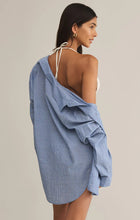 Load image into Gallery viewer, Seaport Striped Button Up Shirt Sky Blue
