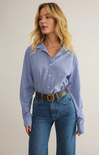 Load image into Gallery viewer, Seaport Striped Button Up Shirt Sky Blue
