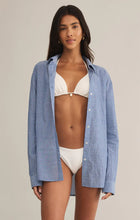 Load image into Gallery viewer, Seaport Striped Button Up Shirt Sky Blue
