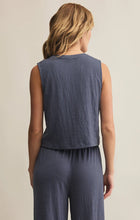 Load image into Gallery viewer, Sloane Textured Top- Worn Blue
