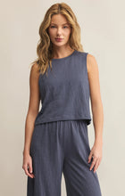 Load image into Gallery viewer, Sloane Textured Top- Worn Blue
